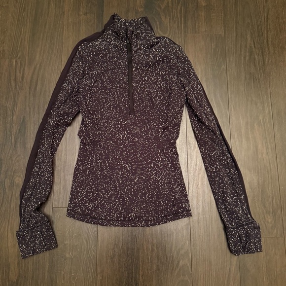 Lululemon Run Briskly 1/2 Zip Long Sleeve Pullover Black White Size 4 - Picture 4 of 9
